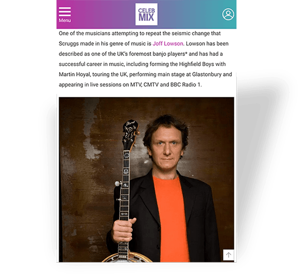 Joff Lowson press and reviews from Celeb Mix